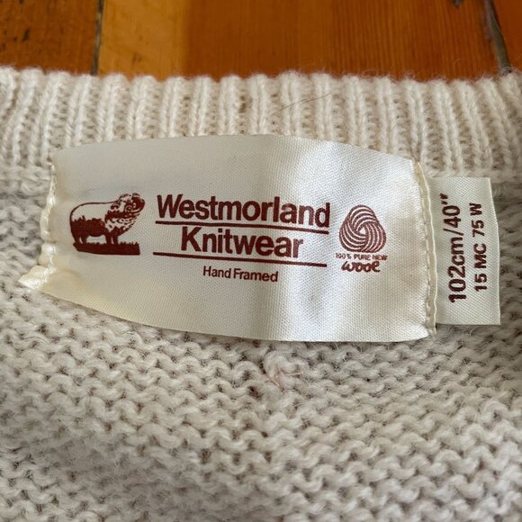 Vintage Westmoreland Knitwear Wool Sweater Vest Sheep Clouds Trees - Picture 5 of 8